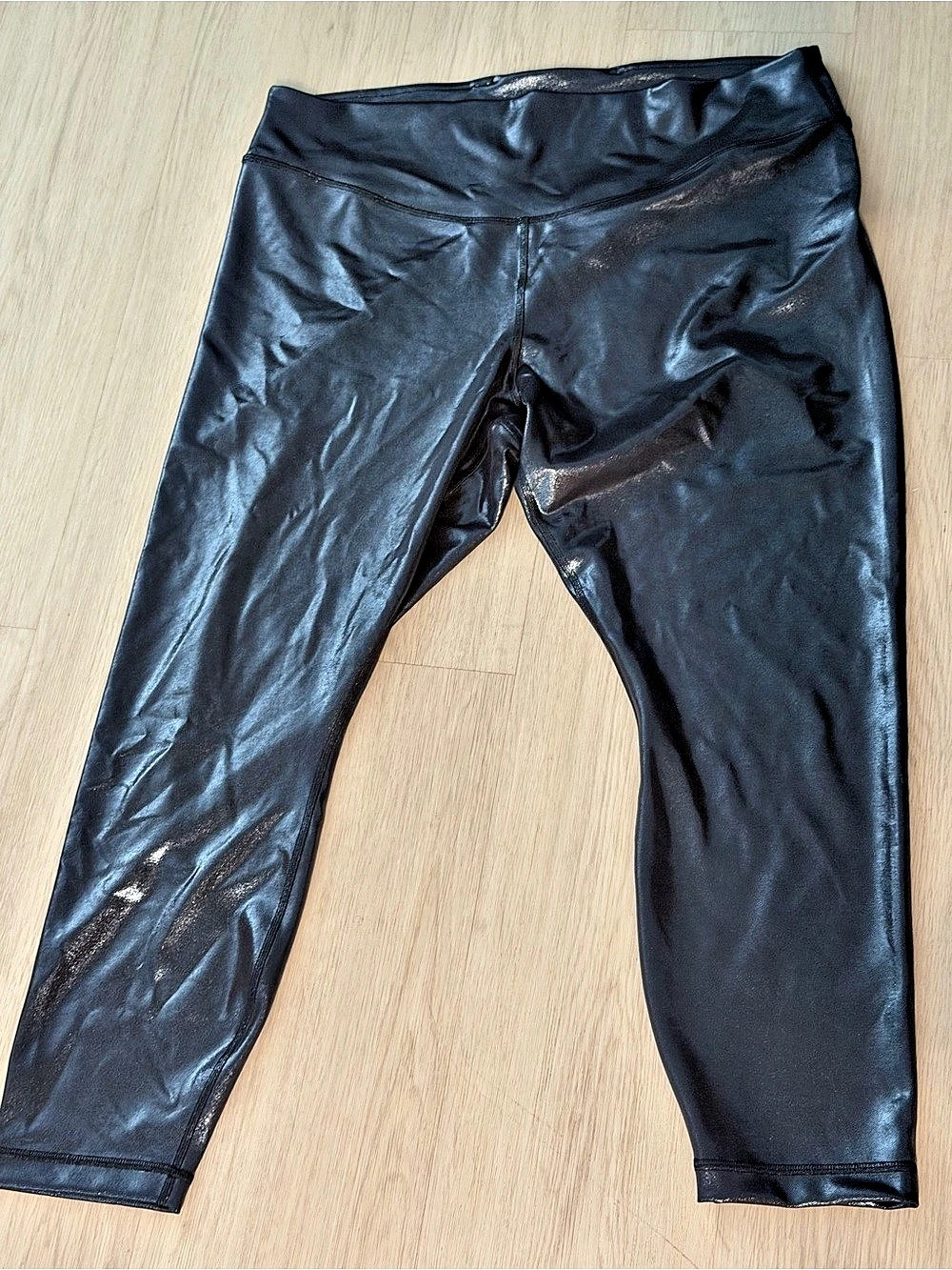 lululemon Wunder Under Smooth Tight *Foil Leggings Black Size 18